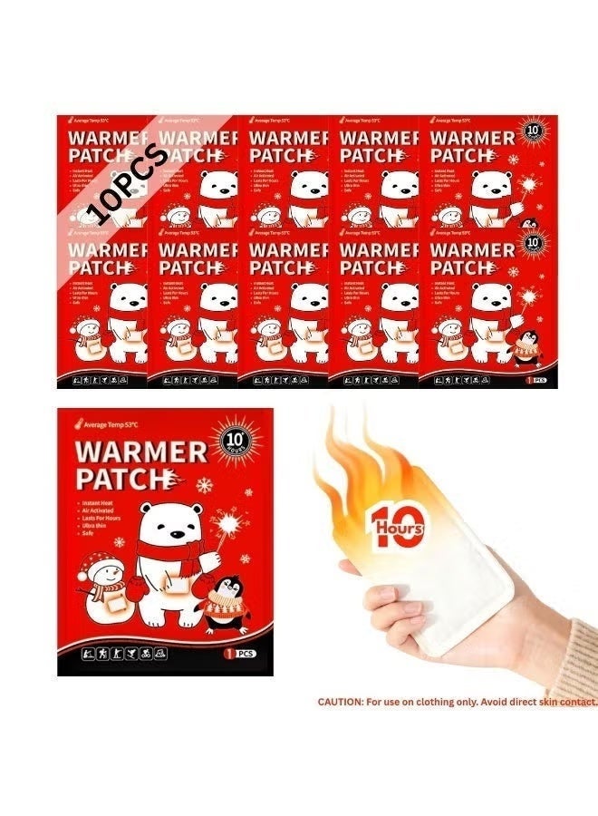 Jourvent 10 packs Body & Hand Warmers - Long Lasting Natural Odorless Air Activated Warmers - Up to 10 Hours of Heat, Hot Warmer Patch for Skiing, Winter Hiking, Outdoor Camping - Image 1